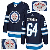 Jets 64 Logan Stanley Navy With Special Glittery Logo Adidas Jersey,baseball caps,new era cap wholesale,wholesale hats